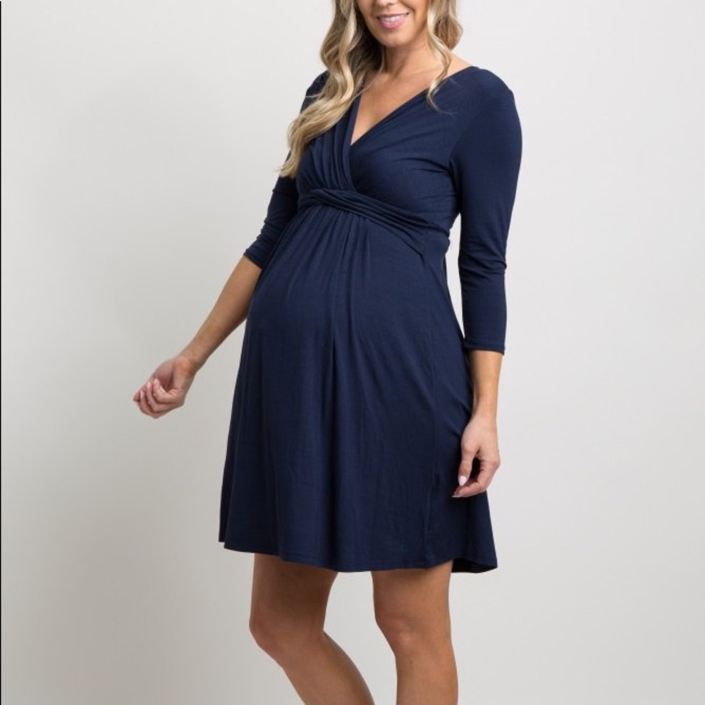 Pinkblush Maternity Navy Blue Wrap Dress
